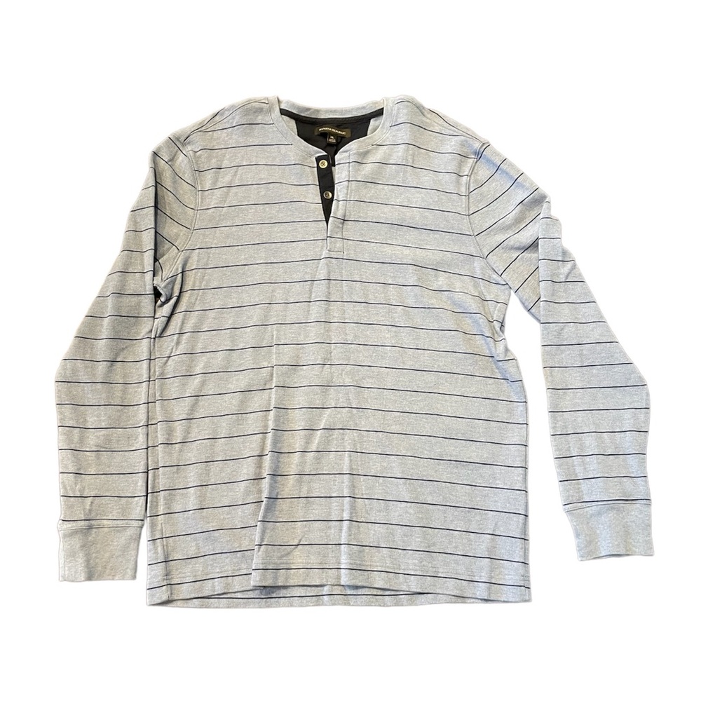 XL Banana Republic Thermal Light Blue Quarter Button Down
